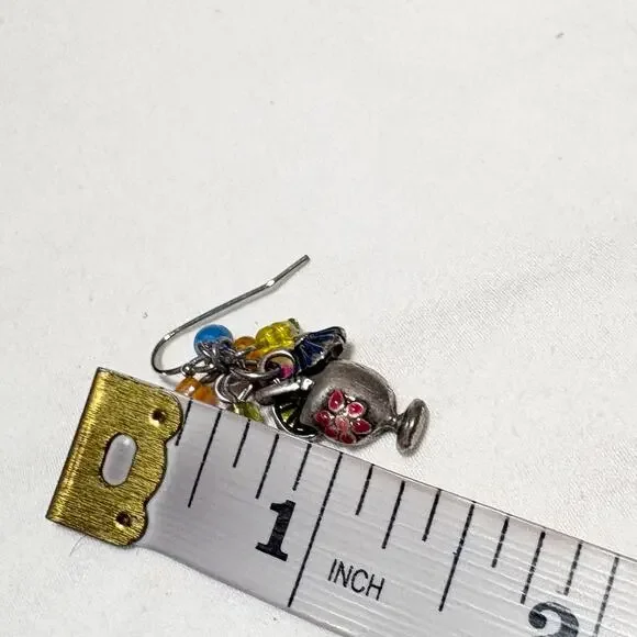 Chicos Beaded Charm Necklace & Earrings Set Cocktail Party Fruit Theme 3 Strand - Picture 7 of 8